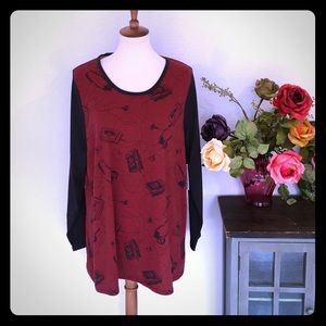 LulaRoe Lynaee size 3x. Walkman graphics.